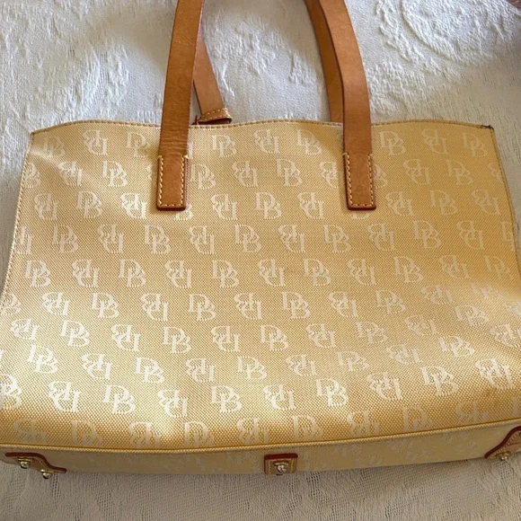 Vintage Dooney & Bourke Brown Monogram Canvas Tote